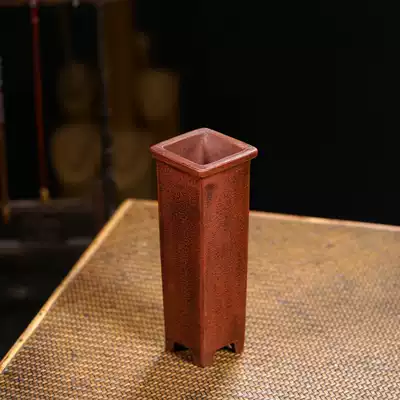 Yixing purple sand old flower basin Taiwan circulating early factory old flower basin high square thousand-tube flower pot Old red clay
