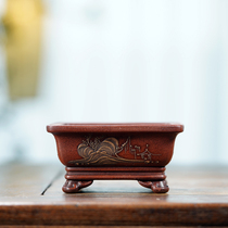 Republic Of Yixing Purple Sand Flower Pots Full Handmade Clay Plover Miniature Orchid-Calamus Ancient Play with Scenery Basin Hem
