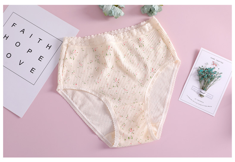 4 quần lót sau khi mặc cotton cao eo cotton kích thước lớn phụ nữ ren không có dấu vết kháng khuẩn thoáng khí tháng quần short đầu các loại quần lót nữ