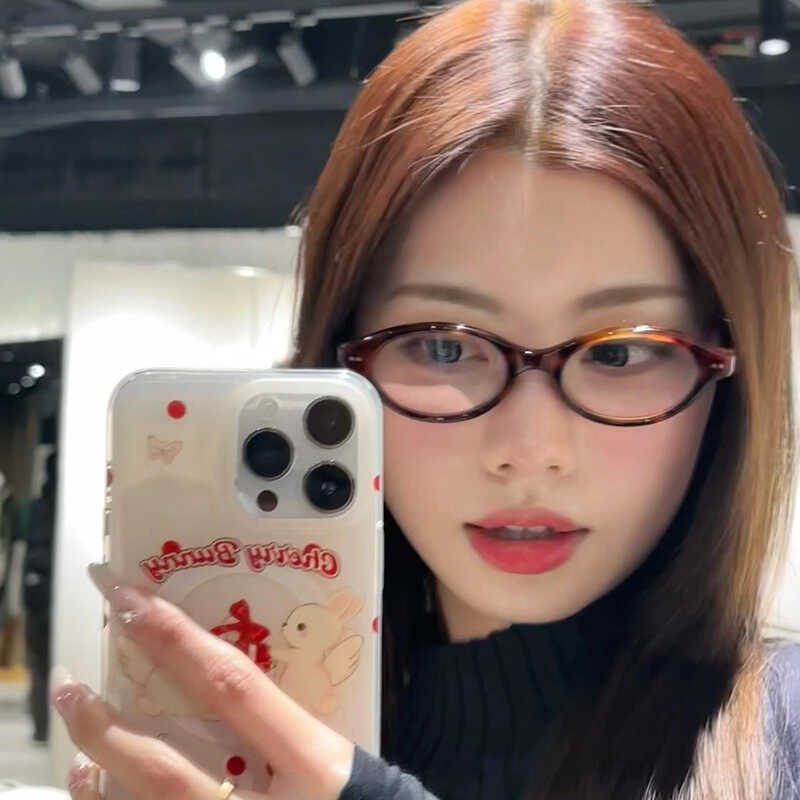Rabbit-Shaped Glasses/Small Face Glasses, Nerdish Intellectual Small Frame Glasses, Face-Shaping, Can Be Fitted with Prescription Lenses