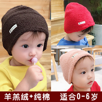Cotton plus velvet padded warm baby hat winter baby ear protection headgear children's knitted hat boys and girls