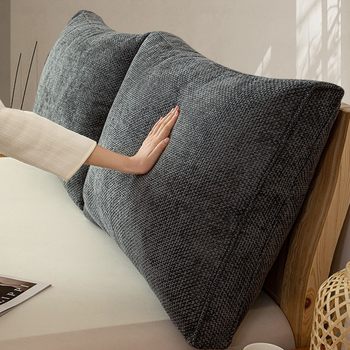 Japanese cotton and linen bedside cushions, soft-packed pillows, high-end feel