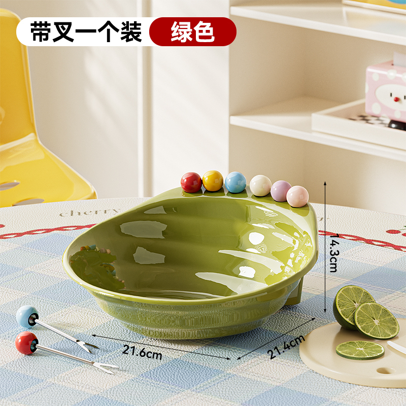 Mid-Autumn Festival Dopamine Fruit Fork Fruit Snack Plate Large Thickened Dining Table Living Room Decoration High-Value Household Item Mid-Autumn Festival Dopamine Fruit Fork Fruit Snack Plate Large Thickened Dining Table Living Room Decoration High-Value Household Item