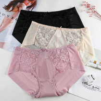 Dianfen mesh underwear female incognito sexy mid-waist hollow ultra-thin lace breathable hot and breathable