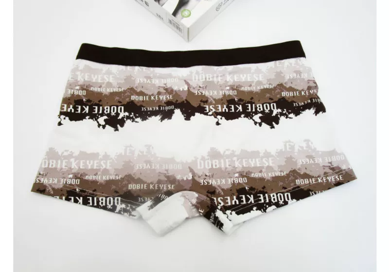 Quần đùi nam Dolby Knight Nam giới Quần đùi Phương thức Cotton Thời trang In Thanh niên Sexy Bốn góc Quần short Hợp thời trang Mới - Giống cái