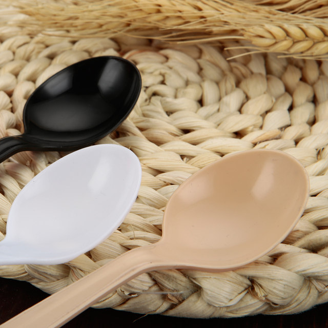 Disposable spoon plastic packaging takeaway fast food rice spoon burning fairy grass soup spoon dessert ice powder spoon independent packaging