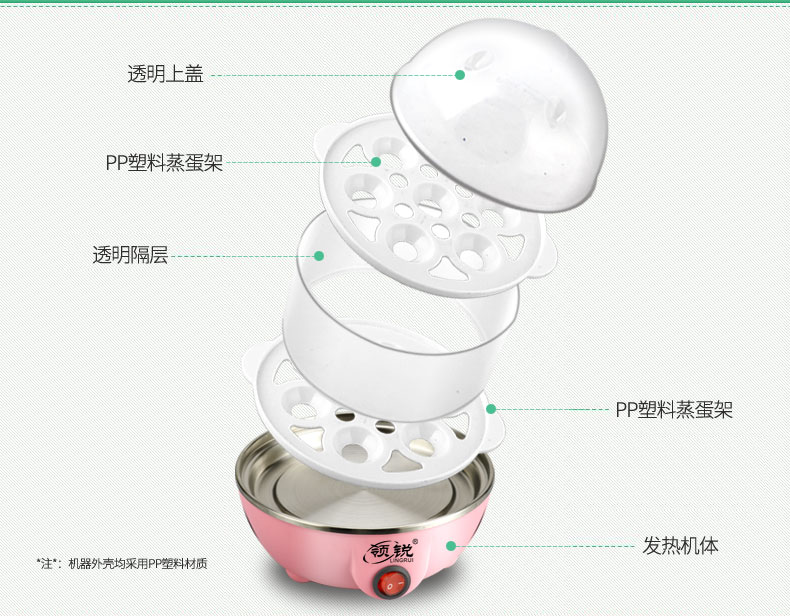 nồi lẩu mini chính hãng Cổ áo nồi trứng hấp tự động tắt máy mini trứng luộc nhỏ hộ gia đình ăn sáng 1 người nồi bear 1.6 l