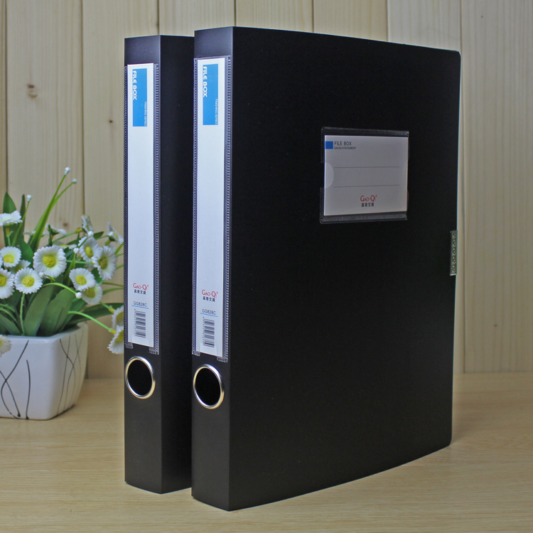 Black Archive Box A4 Archive Box 2 inches plastic file box 3 5cm Data Box Back Width 35mm