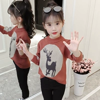 Áo len nữ 6 trẻ em mùa thu đông 2018 mới 9 plus nhung 10 áo dệt kim chạm đáy 12 bé gái lớn 15 tuổi thủy triều áo len gile