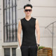 ຊາວຫນຸ່ມ Summer Thin Extra Long Men's Sweat Vest Blue Whale Modal Casual Fashion Solid Color Pullover No Ironing 2010