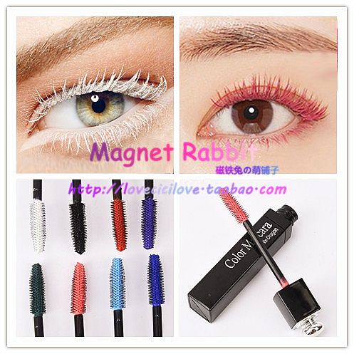 Multicolor white mascara lolita pink big red sky blue soft girl hanfu genie color chromed cos dyeing brow