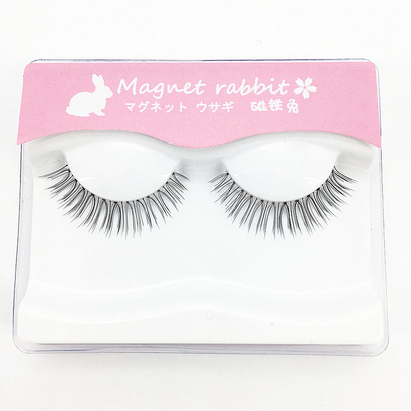 Magnet rabbit custom transparent stem natural forked sharpened delicate short false eyelash powder 02