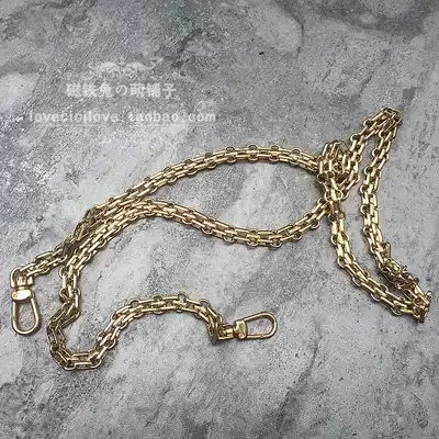 Magnet rabbit custom Lolita light gold elegant three-row chain bag shoulder strap accessories metal refined embossed bag chain