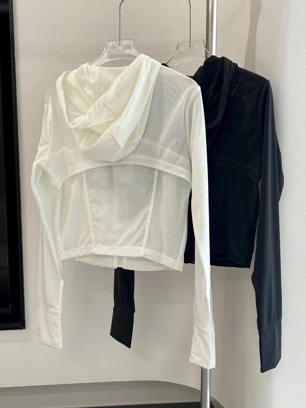 Summer Lulu Same Style Sun Protection Clothing for Women Thin Slim Fit Hooded Long-Sleeved Jacket Breathable Original Yarn Sun Protection Clothing Jacket