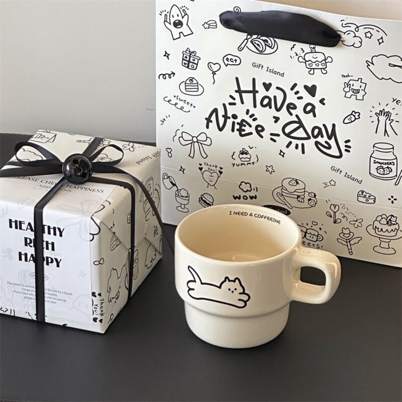 Authentic! Cute Cat Mug as a Birthday Gift, ins Styles, Couple, Teacher, Souvenir Gift, Ceramic Coffee Cup Authentic! Cute Cat Mug as a Birthday Gift, ins Styles, Couple, Teacher, Souvenir Gift, Ceramic Coffee Cup