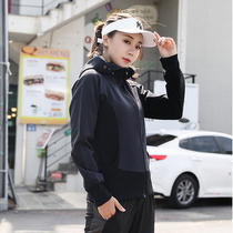 Plus size yoga jacket female spring gym fitness jacket slim jacket running jacket 200 catties sportswear