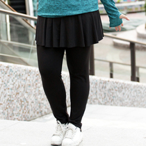 Large size fake two-piece yoga pants skirt womens summer gym running exercise quick-drying slim thin pants 200 pounds