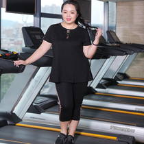 Large Code Short Sleeve Sports Suit Casual Running Suit Women Fat mm200 Jin Fitness Room Loose Yoga Clothes