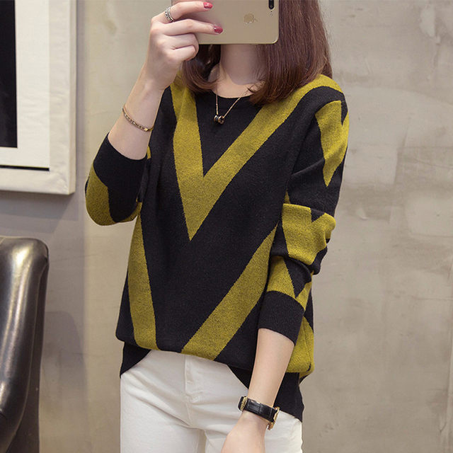 2021 autumn and winter clothing new loose large size sweater women foreign style and fat girls wear bottoming sweater sweater top