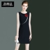 Hai Khánh xanh 2019 xuân mới của phụ nữ khí chất không tay Slim thời trang đi lại lão hóa đầm 10363 - Váy eo cao 	váy buộc eo Váy eo cao