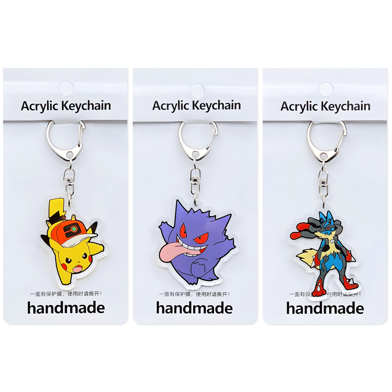 Buy 2 Get 1 Free, Lucario, Charizard, X-Goldigill Acrylic Keychain, Gengar Pendant