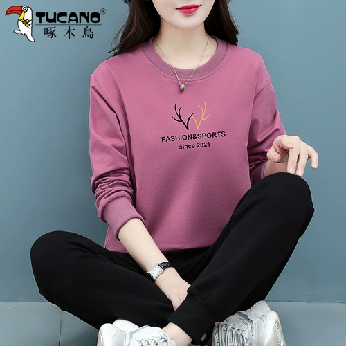 Осенний спортивный костюм, толстовка для отдыха для матери, комплект, 20234 года, оверсайз, для бега