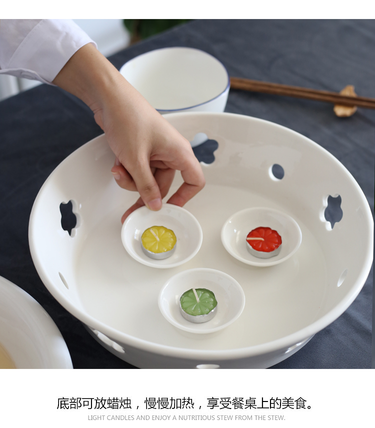 Gốm sứ sáng tạo món ăn đĩa món ăn nến rượu sưởi ấm tấm cách nhiệt tấm cá khách sạn bộ đồ ăn - Đồ ăn tối đũa ăn cơm