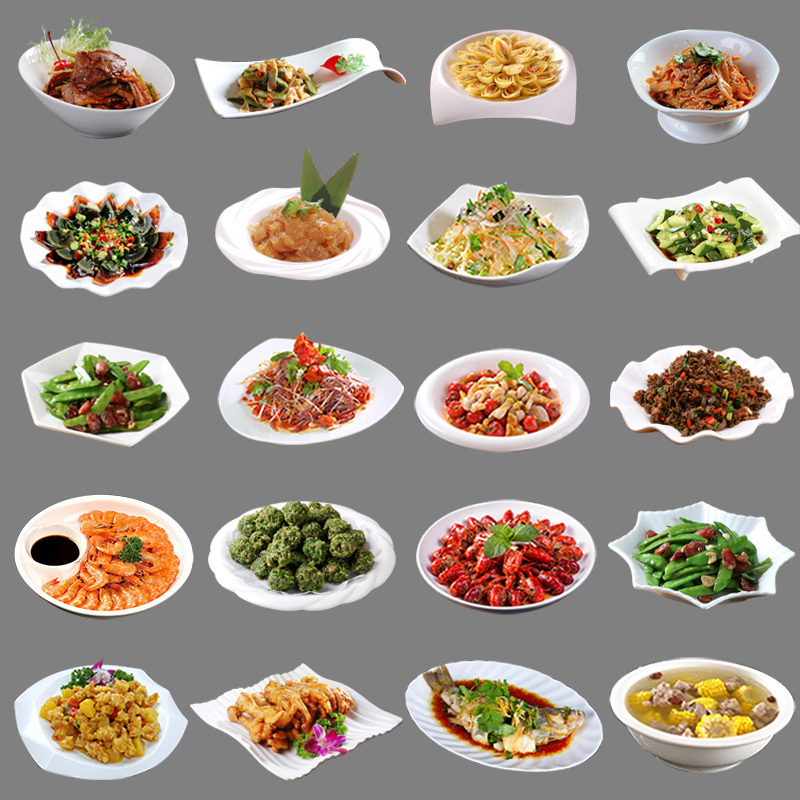Restaurant Plates, Creative Irregular-Shaped Cold Dish Plates, Commercial Ceramic Dinner Plates, White Dish Plates, Special Tableware for Hotels and Restaurants