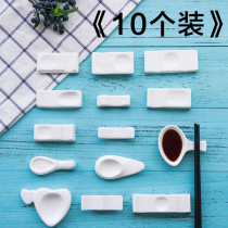 10 Loaded Chopsticks Totablespoon Hotel Swing Table Cutlery Pure White Ceramic Chopsticks Shelf Dual-use chopsticks rack chopstick pillows