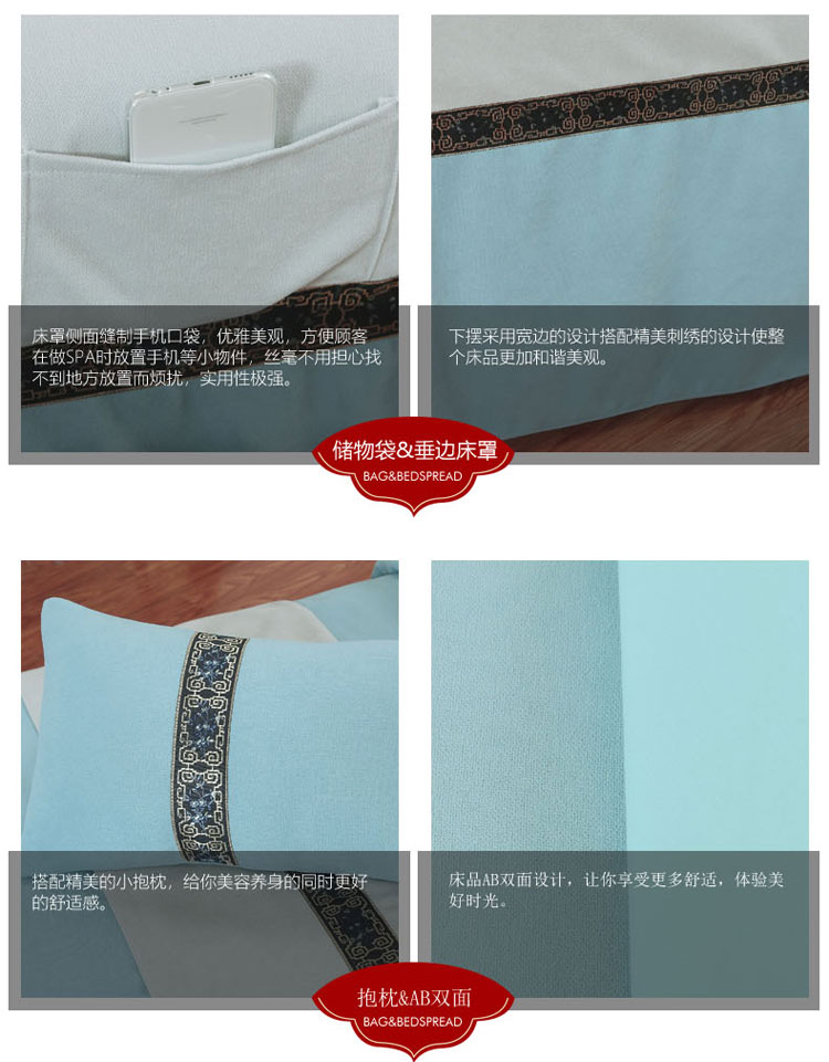 Bông cao cấp bông denim bedspread thẩm mỹ viện dầu gội vẻ đẹp đơn giản giường massage khăn trải giường vải gia đình bốn - Trang bị tấm mẫu ga trải giường spa
