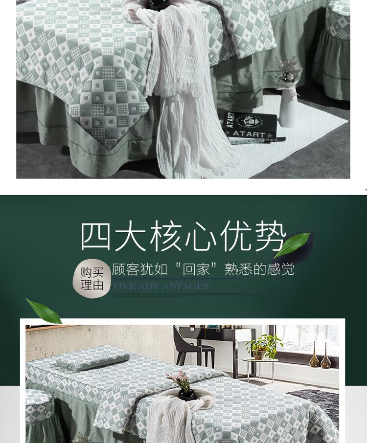 Beauty khăn trải giường denim sợi bông ba bộ đơn giản bedspread massage xoa bóp dày siêu mềm duy nhất với lỗ - Trang bị tấm khăn trải giường spa cao cấp