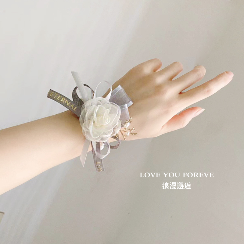 Bridesmaid's wrist flower bridal sister group Handmaid's Korean style wedding wedding wedding bracelet parents groom bridegroom chest spend-Taobao