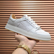 2022 Summer Mens Breathable Shoes Casual Leather Shoes Small White Flat Sole Plate Shoes Han Prints 100 hitch Tide Cards Mens Shoes