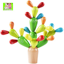 Alphabet cactus childrens wooden assembling building blocks combination toy assembling leaf color parent-child educational aids