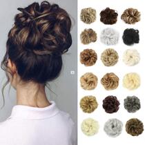 Synthetic Bun Extensions Curly Messy Bun Hair Scrunchies