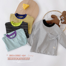 Tide products childrens clothing 2021 new childrens striped T-shirt boys inside base shirt long sleeve top CY084