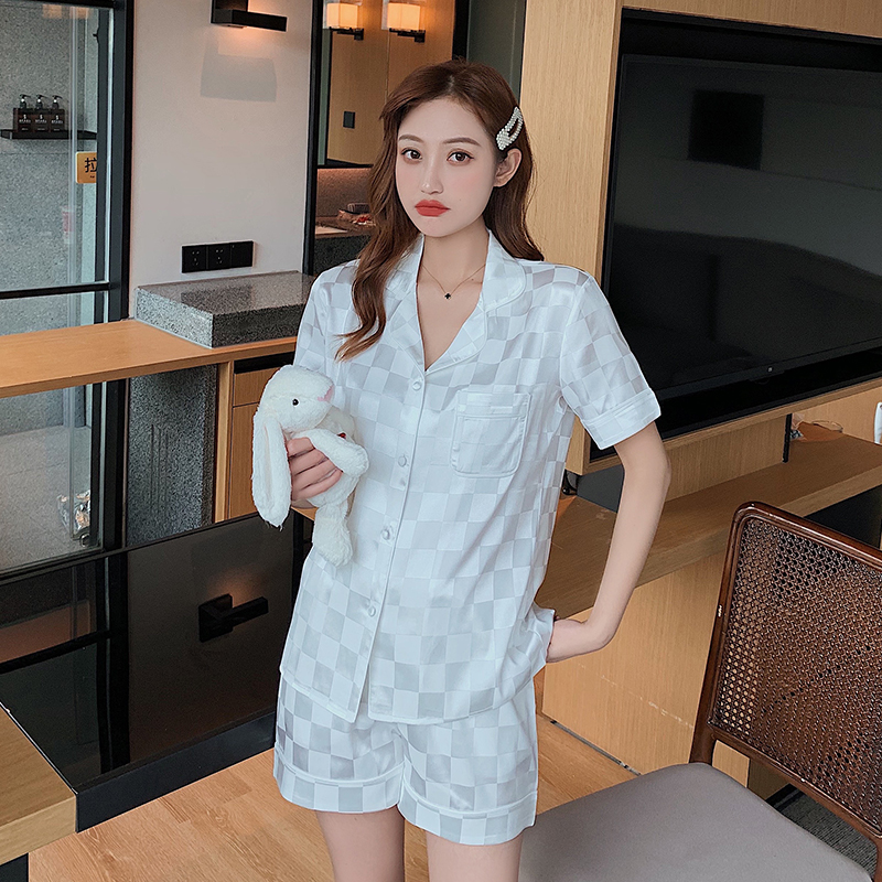 Sleeper Sleeper Small Sleeve Short Snacks Network Red Silk Can Wear Two Pieces of Home Clothes