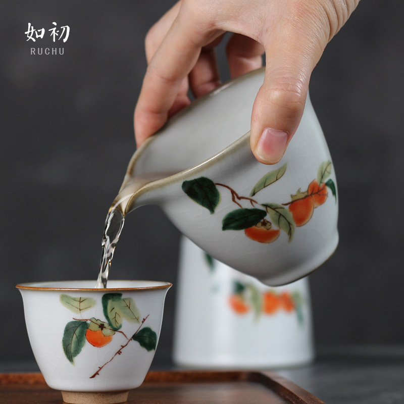 Such as the first ceramic fair cup tea sea sub-tea set sheet of open sheet Ru kiln uniform cup Gongfu tea fitting sub-tea cup sub-public cup