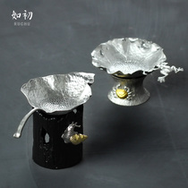 Such as the beginning of pure tin tea tea set funnel filter net tea leak set creative leaves frog kung fu tea ceremony zero match