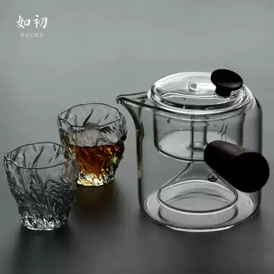 Heat-resistant glass steam pot tea burner side Pot Pot Black Crystal stove boiling water Tea breiler black tea tea tea tea set