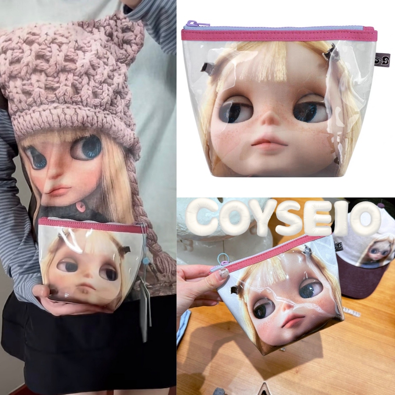 Korean Genuine Coyseio Co-Branded Blythe Coin Purse Cartoon Doll Pvc Mini Storage Bag Key Bag for Women