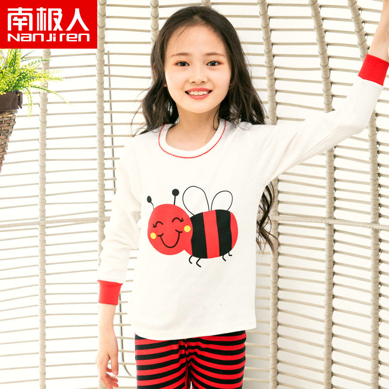 Antarctic cotton underwear set in the big children's thin section girls baby children's bottoming cotton sweater autumn clothes sanitary pants