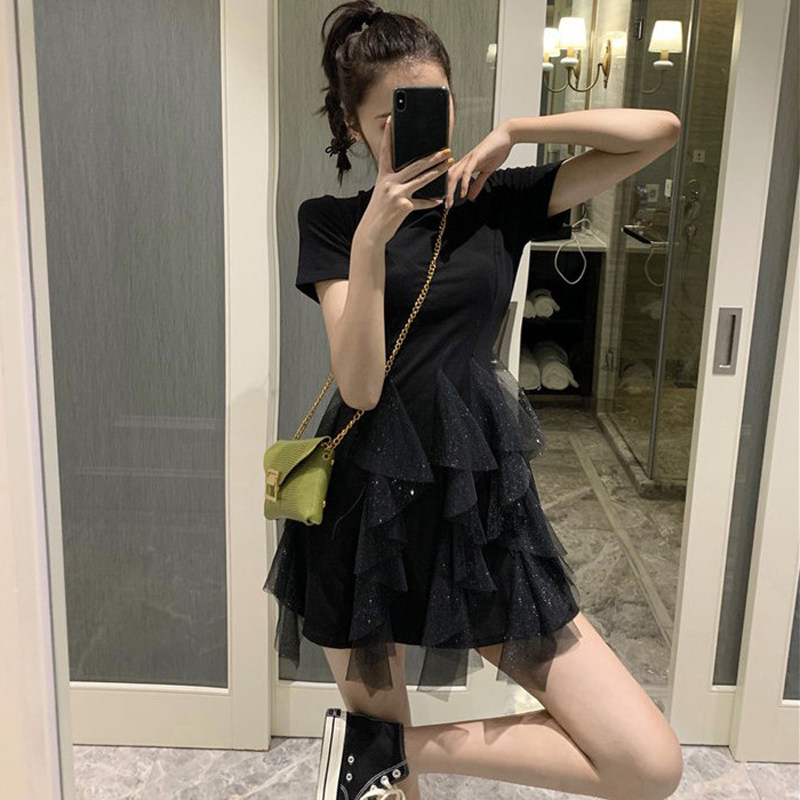 2023 New French style of Jaya in super fairy black skirt light breeze Hebn gentle and famous Yuan dress child