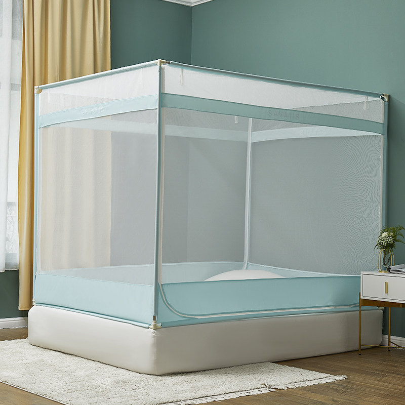 Xia Wei Yi mosquito net anti-mosquito U-shaped three-door square top zipper encrypted stainless steel bracket 1 8m bed double T-type