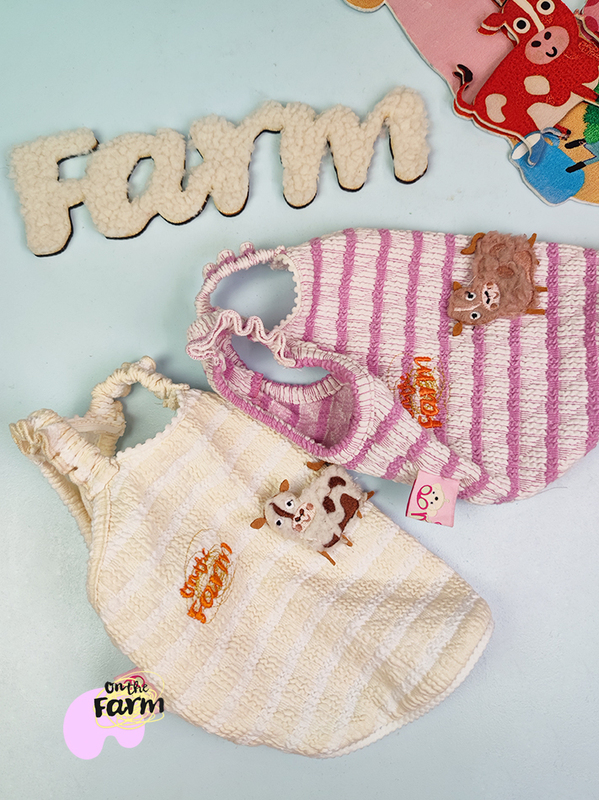 Happy Ranch Bubble Striped Cow Farm Suspender Pet Clothing Dog Clothes Milosdoggy Milos Market