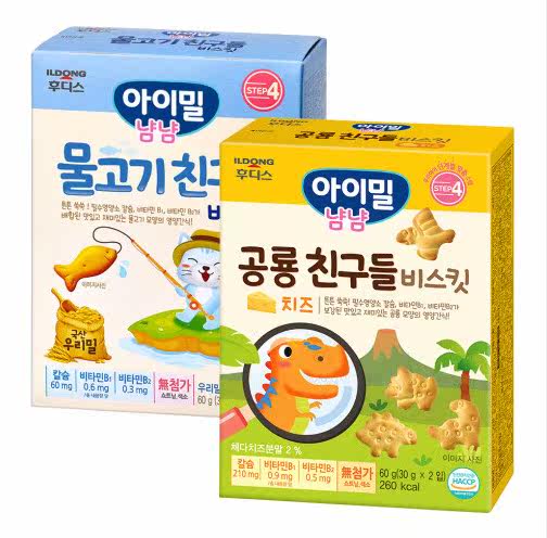 South Korea baby non-staple food snacks Japan east vitamin fish dinosaur biscuits children biscuits 60g