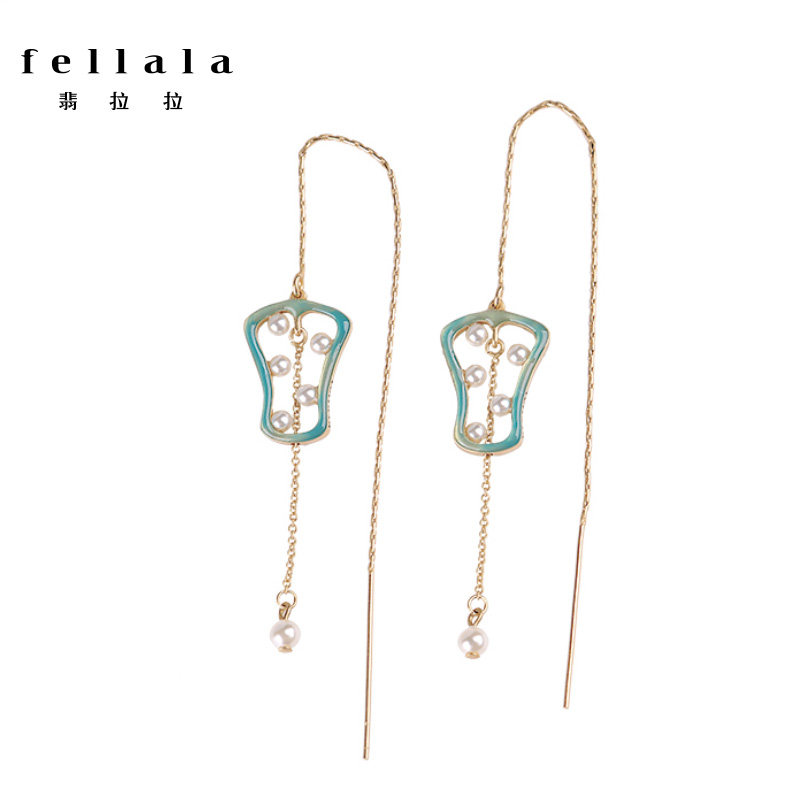 Boucles d oreilles pendantes Femme FELLALA    en Alliage argent plaque plaque or - Ref 3099737 Image 2