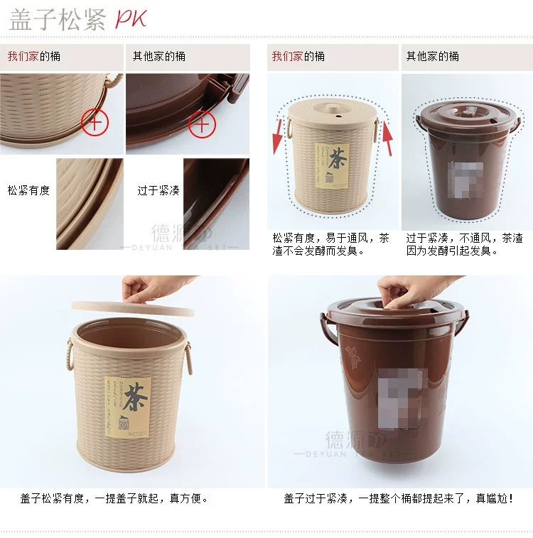 Trà thùng trà dư lượng thùng trà nhựa thùng khay trà cống xô với bộ lọc trà thùng rác có thể phụ kiện trà trà xô ấm trà đẹp