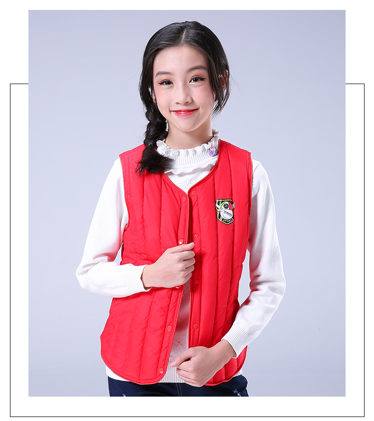 2018 mới mùa thu và mùa đông trẻ em vest nữ lớn bé trai xuống cotton mỏng phần sinh viên mặc vest cotton áo gile thu đông bé trai