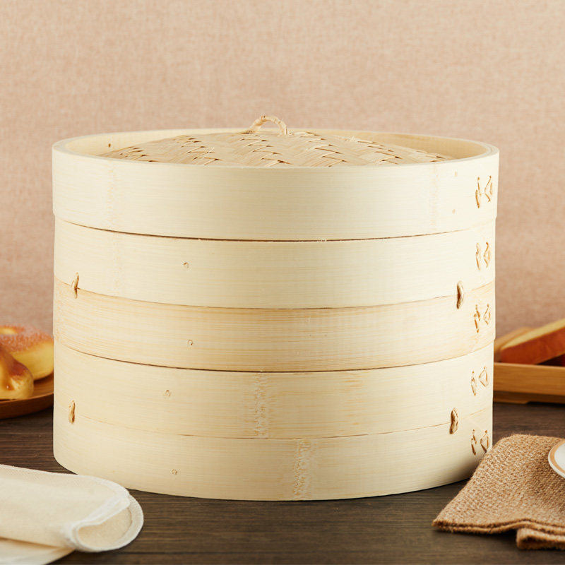 Household steamer Bamboo steamer Xiaolongbao deepened bamboo steamer Bamboo steamer steamed buns